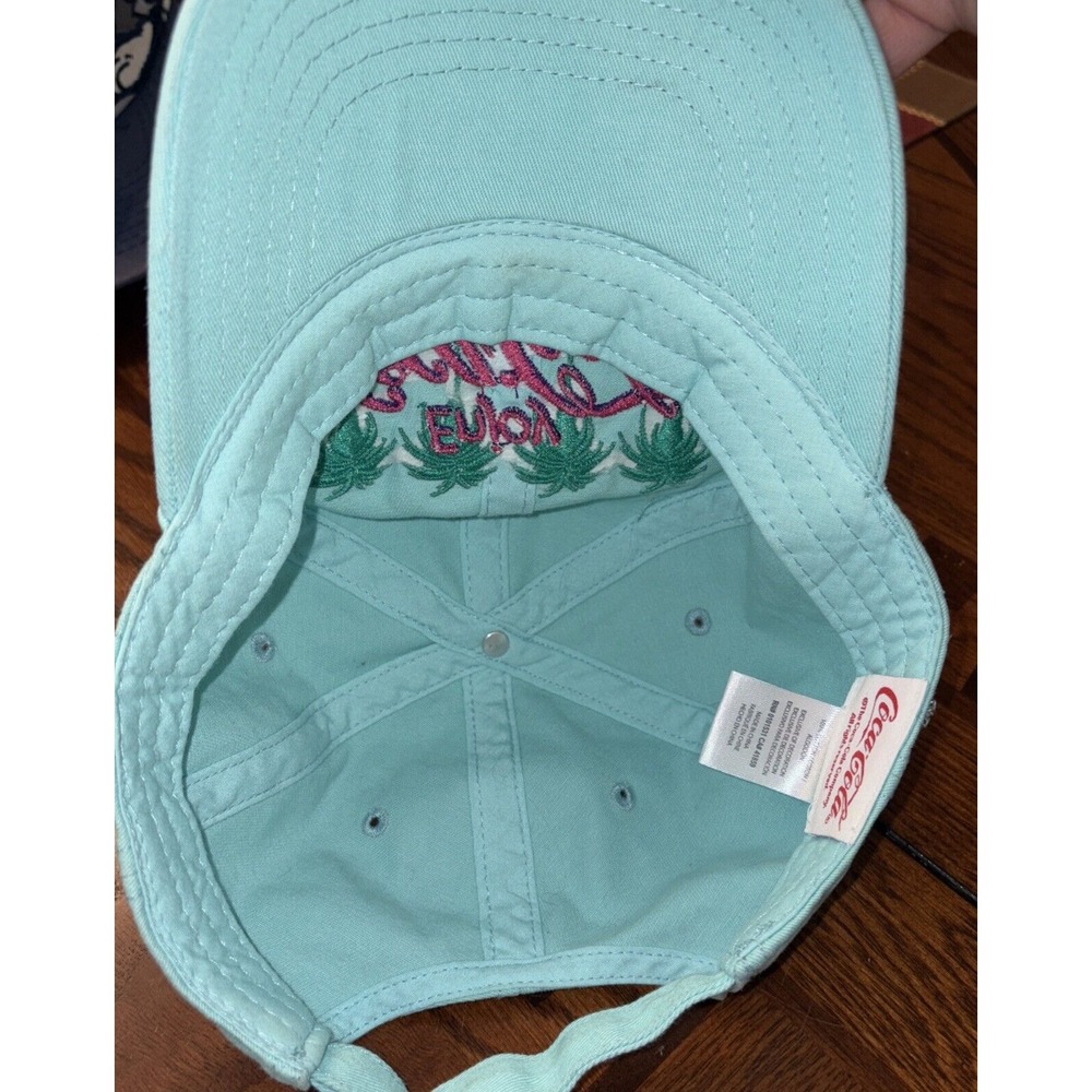 Enjoy Coca Cola Baseball Cap Light Blue Pink Palm Trees Unisex OS Hat Adjustable - Picture 6 of 7